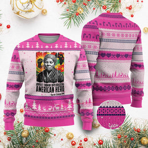 Harriet Tubman Black History Month Ugly Christmas Sweater Underground Railroad American Hero History TS14 Hot Pink Print Your Wear