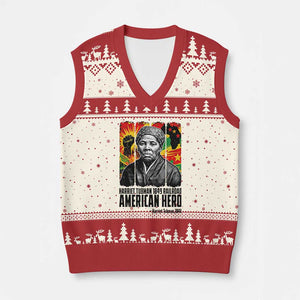 Harriet Tubman Black History Month V-Neck Knit Sweater Vest Underground Railroad American Hero History TS14 Beige Red Print Your Wear