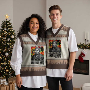 Harriet Tubman Black History Month V-Neck Knit Sweater Vest Underground Railroad American Hero History TS14 Mocha Mousse Print Your Wear
