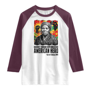 Harriet Tubman Black History Month Raglan Shirt Underground Railroad American Hero History TS14 White Maroon Print Your Wear