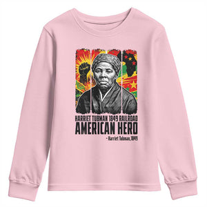 Harriet Tubman Black History Month Youth Sweatshirt Underground Railroad American Hero History TS14 Light Pink Print Your Wear