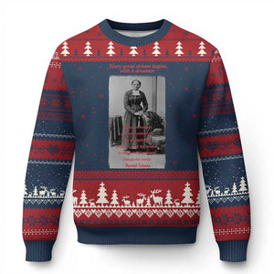 Harriet Tubman Ugly Christmas Sweater Black History Month TS14 Navy Red Print Your Wear