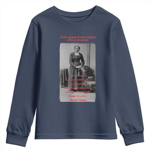 Harriet Tubman Youth Sweatshirt Black History Month TS14 Navy Print Your Wear