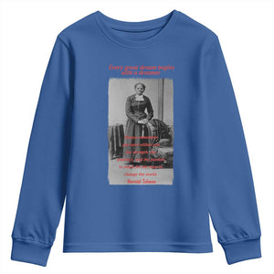Harriet Tubman Youth Sweatshirt Black History Month TS14 Royal Blue Print Your Wear