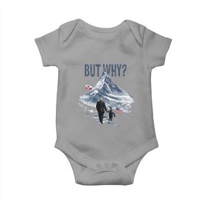 But Why Penguin Baby Onesie Head Towards The Mountains Penguin Meme TS14 Sport Gray Print Your Wear