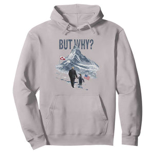 But Why Penguin Hoodie Head Towards The Mountains Penguin Meme TS14 Ice Gray Print Your Wear