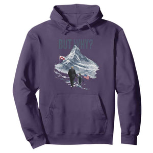 But Why Penguin Hoodie Head Towards The Mountains Penguin Meme TS14 Purple Print Your Wear