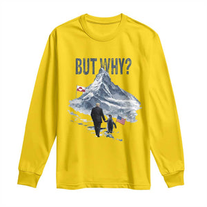 But Why Penguin Long Sleeve Shirt Head Towards The Mountains Penguin Meme TS14 Daisy Print Your Wear