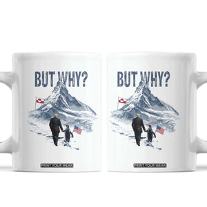 But Why Penguin Coffee Mug Head Towards The Mountains Penguin Meme TS14 White Print Your Wear