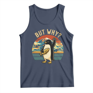 But Why Penguin Tank Top Nihilist Penguin Mountain Hiking TS14 Navy Print Your Wear