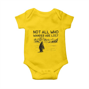 But Why Penguin Baby Onesie Not All Who Wander Are Lost TS14 Daisy Print Your Wear