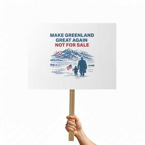 Greenland Is Not for Sale Protest Sign Funny Nihilist Penguin Greenland Political Meme FDT TS14 Horizontal 18" × 24" White Print Your Wear