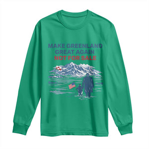 Greenland Is Not for Sale Long Sleeve Shirt Funny Nihilist Penguin Greenland Political Meme FDT TS14 Irish Green Print Your Wear