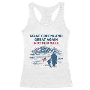Greenland Is Not for Sale Racerback Tank Top Funny Nihilist Penguin Greenland Political Meme FDT TS14 White Print Your Wear