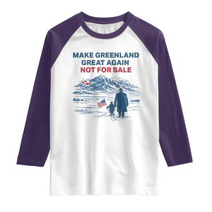 Greenland Is Not for Sale Raglan Shirt Funny Nihilist Penguin Greenland Political Meme FDT TS14 White Purple Print Your Wear