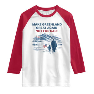 Greenland Is Not for Sale Raglan Shirt Funny Nihilist Penguin Greenland Political Meme FDT TS14 White Red Print Your Wear