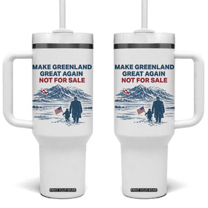 Greenland Is Not for Sale Tumbler With Handle Funny Nihilist Penguin Greenland Political Meme FDT TS14 One Size: 40 oz White Print Your Wear