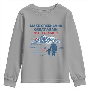 Greenland Is Not for Sale Youth Sweatshirt Funny Nihilist Penguin Greenland Political Meme FDT TS14 Sport Gray Print Your Wear