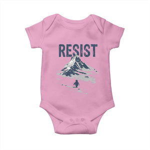 Funny Penguin Protest Baby Onesie Resist Penguin Mountain Hiking Meme TS14 Light Pink Print Your Wear