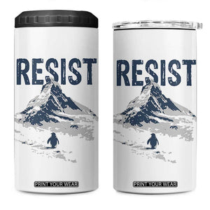 Funny Penguin Protest 4 in 1 Can Cooler Tumbler Resist Penguin Mountain Hiking Meme TS14 One Size: 16 oz White Print Your Wear