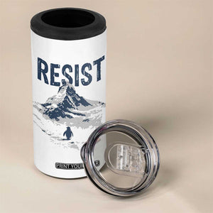 Funny Penguin Protest 4 in 1 Can Cooler Tumbler Resist Penguin Mountain Hiking Meme TS14 Print Your Wear