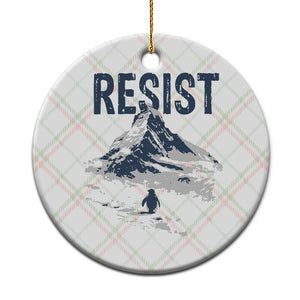 Funny Penguin Protest Ceramic Ornament Resist Penguin Mountain Hiking Meme TS14 1pc Christmas Plaid Print Your Wear