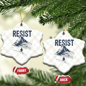 Funny Penguin Protest Ceramic Ornament Resist Penguin Mountain Hiking Meme TS14 Print Your Wear