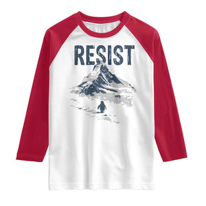 Funny Penguin Protest Raglan Shirt Resist Penguin Mountain Hiking Meme TS14 White Red Print Your Wear