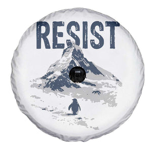 Funny Penguin Protest Spare Tire Cover Resist Penguin Mountain Hiking Meme TS14 Print Your Wear