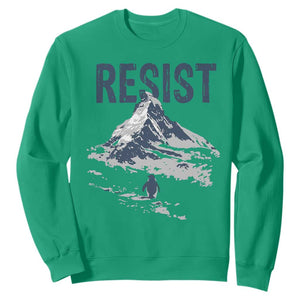Funny Penguin Protest Sweatshirt Resist Penguin Mountain Hiking Meme TS14 Irish Green Print Your Wear