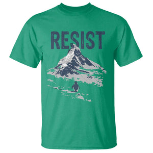 Funny Penguin Protest T Shirt Resist Penguin Mountain Hiking Meme TS14 Irish Green Print Your Wear