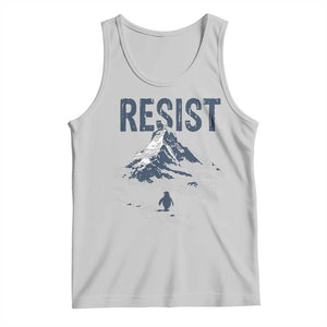 Funny Penguin Protest Tank Top Resist Penguin Mountain Hiking Meme TS14 Ash Print Your Wear