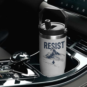 Funny Penguin Protest Flip Straw Tumbler Resist Penguin Mountain Hiking Meme TS14 Print Your Wear
