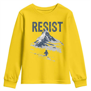 Funny Penguin Protest Youth Sweatshirt Resist Penguin Mountain Hiking Meme TS14 Daisy Print Your Wear