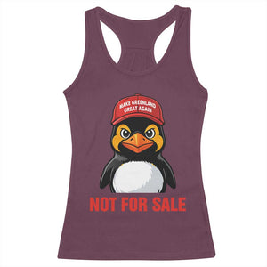 Greenland Is Not for Sale Racerback Tank Top Funny Nihilist Penguin FDT Political Meme TS14 Maroon Print Your Wear