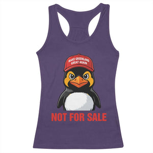 Greenland Is Not for Sale Racerback Tank Top Funny Nihilist Penguin FDT Political Meme TS14 Purple Print Your Wear