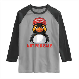 Greenland Is Not for Sale Raglan Shirt Funny Nihilist Penguin FDT Political Meme TS14 Sport Gray Black Print Your Wear