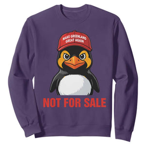 Greenland Is Not for Sale Sweatshirt Funny Nihilist Penguin FDT Political Meme TS14 Purple Print Your Wear