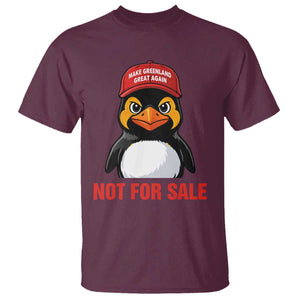 Greenland Is Not for Sale T Shirt Funny Nihilist Penguin FDT Political Meme TS14 Maroon Print Your Wear