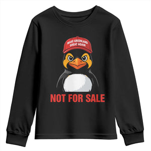 Greenland Is Not for Sale Youth Sweatshirt Funny Nihilist Penguin FDT Political Meme TS14 Black Print Your Wear