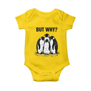 But Why Penguin Baby Onesie Funny Nihilist Hiking TS14 Daisy Print Your Wear