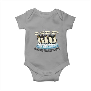 Penguins Against Tariffs Baby Onesie Resist Tariffs Subtle FDT Political Resistance TS14 Sport Gray Print Your Wear