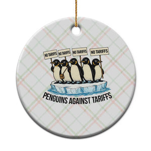 Penguins Against Tariffs Ceramic Ornament Resist Tariffs Subtle FDT Political Resistance TS14 1pc Christmas Plaid Print Your Wear