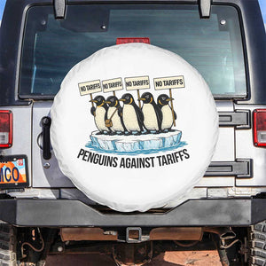 Penguins Against Tariffs Spare Tire Cover Resist Tariffs Subtle FDT Political Resistance TS14 No hole White Print Your Wear
