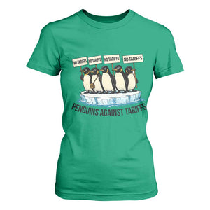 Penguins Against Tariffs T Shirt For Women Resist Tariffs Subtle FDT Political Resistance TS14 Irish Green Print Your Wear