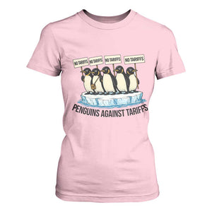 Penguins Against Tariffs T Shirt For Women Resist Tariffs Subtle FDT Political Resistance TS14 Light Pink Print Your Wear