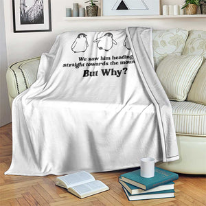 But Why Penguin Throw Blanket Trendy Nihilist Sad Penguin Mountains Meme TS14 Print Your Wear
