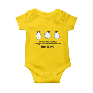 But Why Penguin Baby Onesie Trendy Nihilist Sad Penguin Mountains Meme TS14 Daisy Print Your Wear