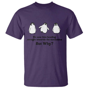 But Why Penguin T Shirt Trendy Nihilist Sad Penguin Mountains Meme TS14 Purple Print Your Wear