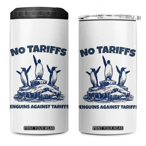 Penguins Against Tariffs 4 in 1 Can Cooler Tumbler Resist Protest FDT Political TS14 One Size: 16 oz White Print Your Wear